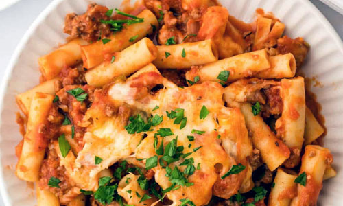 Baked Ziti pasta meal