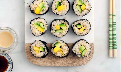 Avocado Cucumber sushi roll